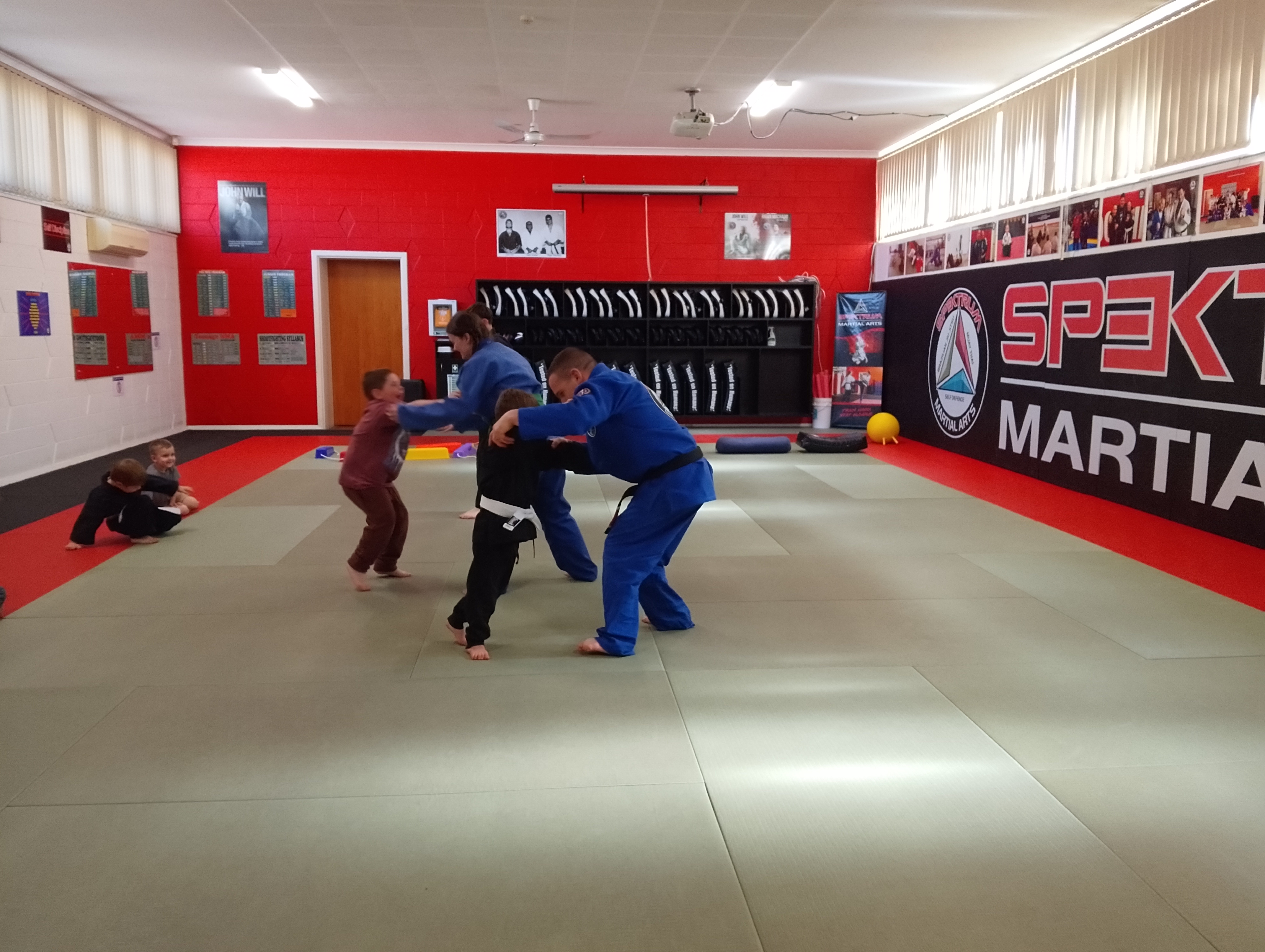 Young ninja learning fundamentals at Spektrum Martial Arts Port Lincoln