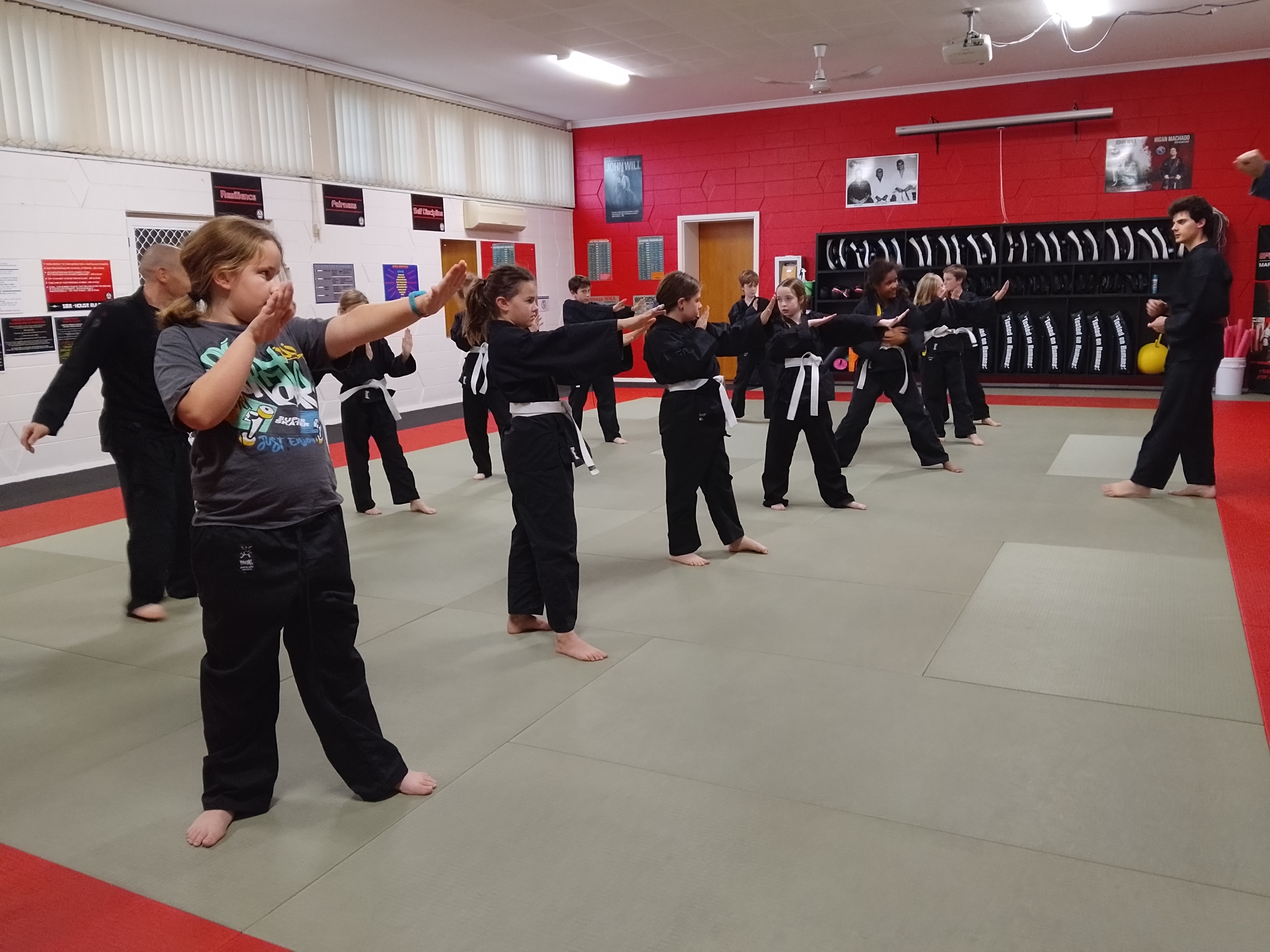 Kids Shootfighting drills at Spektrum Martial Arts Port Lincoln