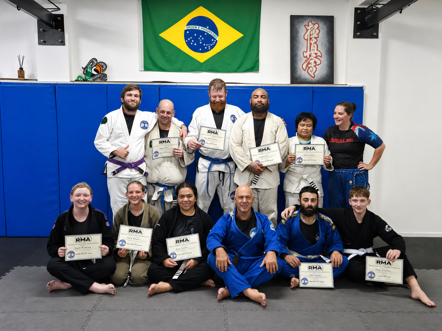 Adults rolling and drilling Brazilian Jiu-Jitsu at Cirillo's RMA